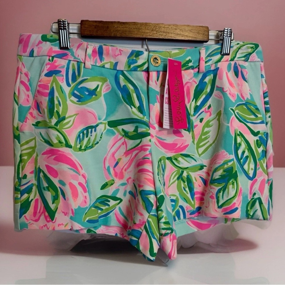 Lilly Pulitzer NWT Callahan Knit 5" Shorts Multi Totally Blossom Size 12-Ret.$68